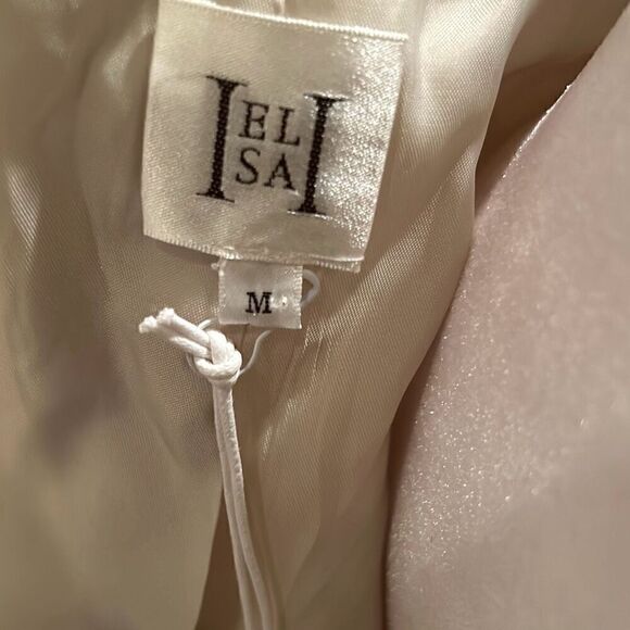 Helsa Womens M Oversized Blazer Jacket White Satin Minimalist Contemporary Chic - Picture 8 of 12